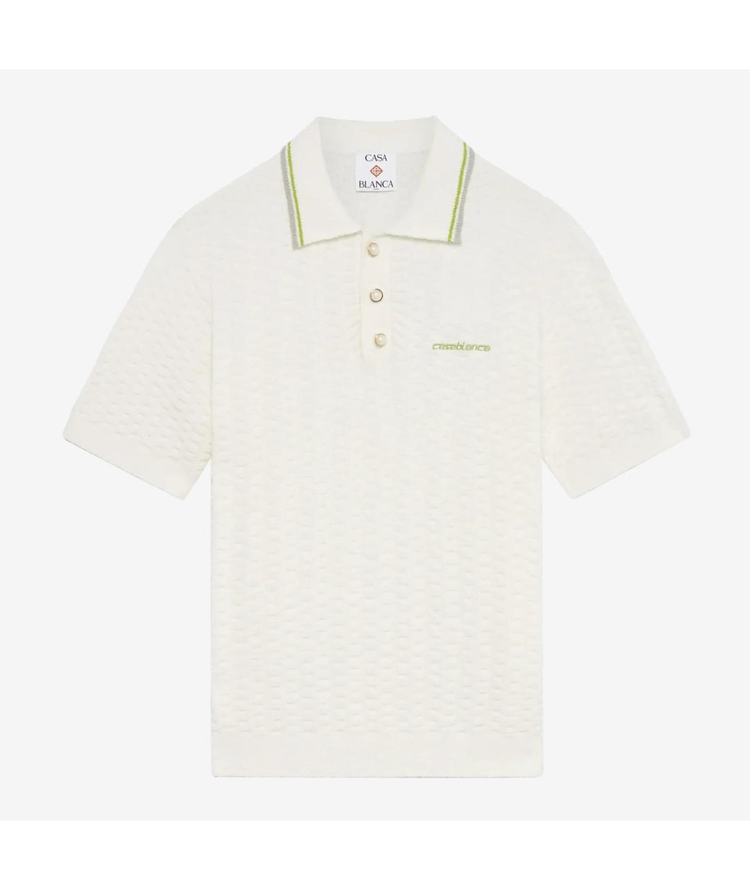 CASABLANCA Белое хлопковое поло с коротким рукавом, фото 1
