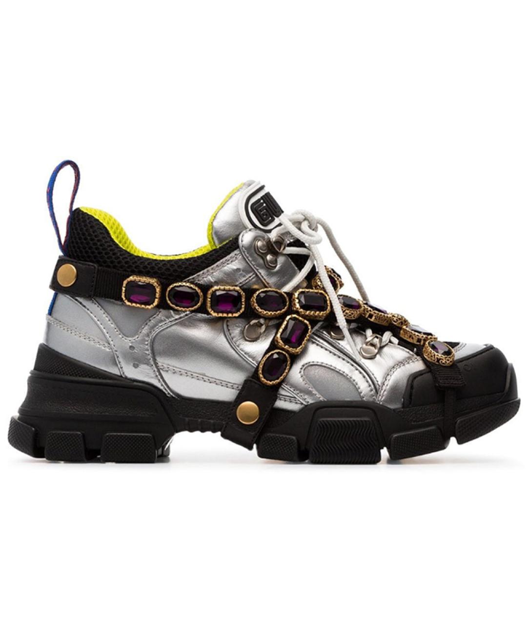 GUCCI Серебряные кроссовки, фото 6