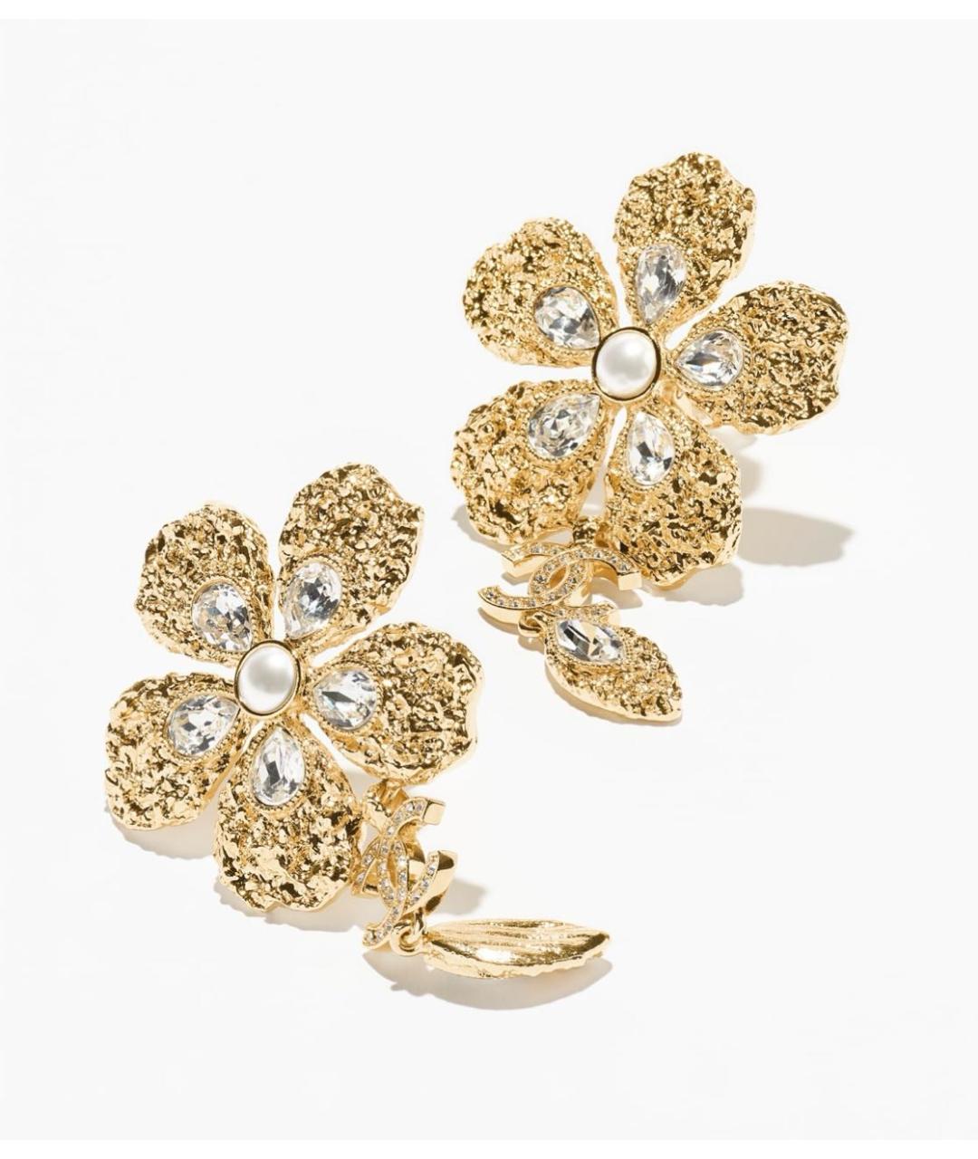 CHANEL Золотые металлические серьги, фото 2