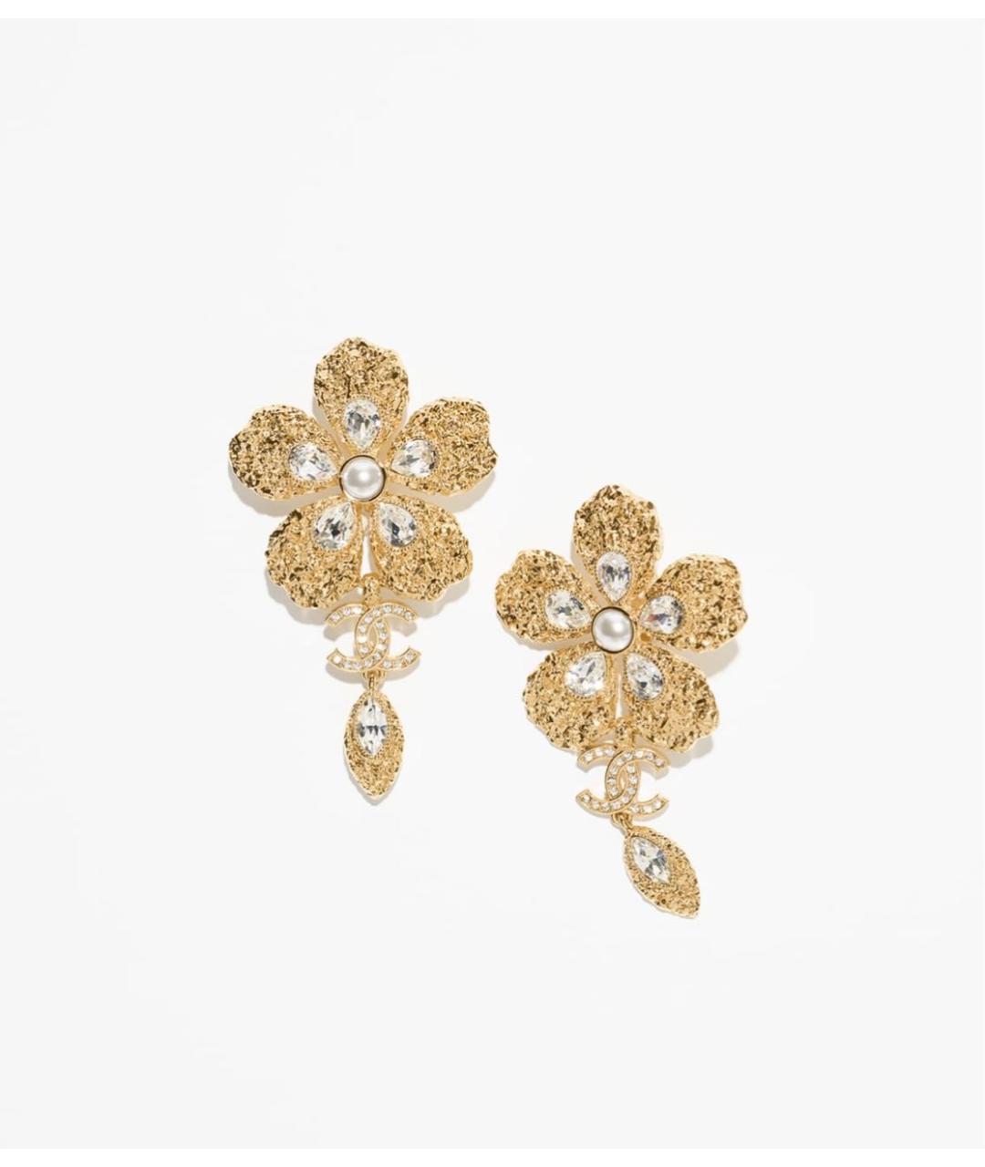 CHANEL Золотые металлические серьги, фото 4