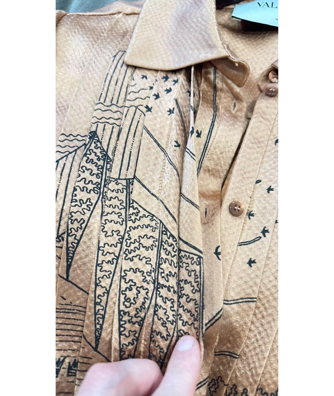 VALENTINO Бежевое вискозное повседневное платье, фото 8