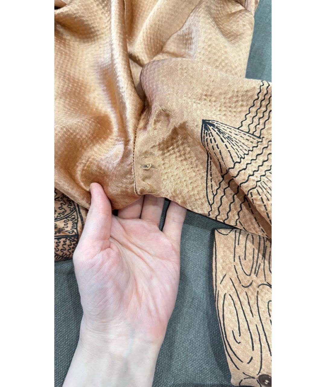 VALENTINO Бежевое вискозное повседневное платье, фото 5