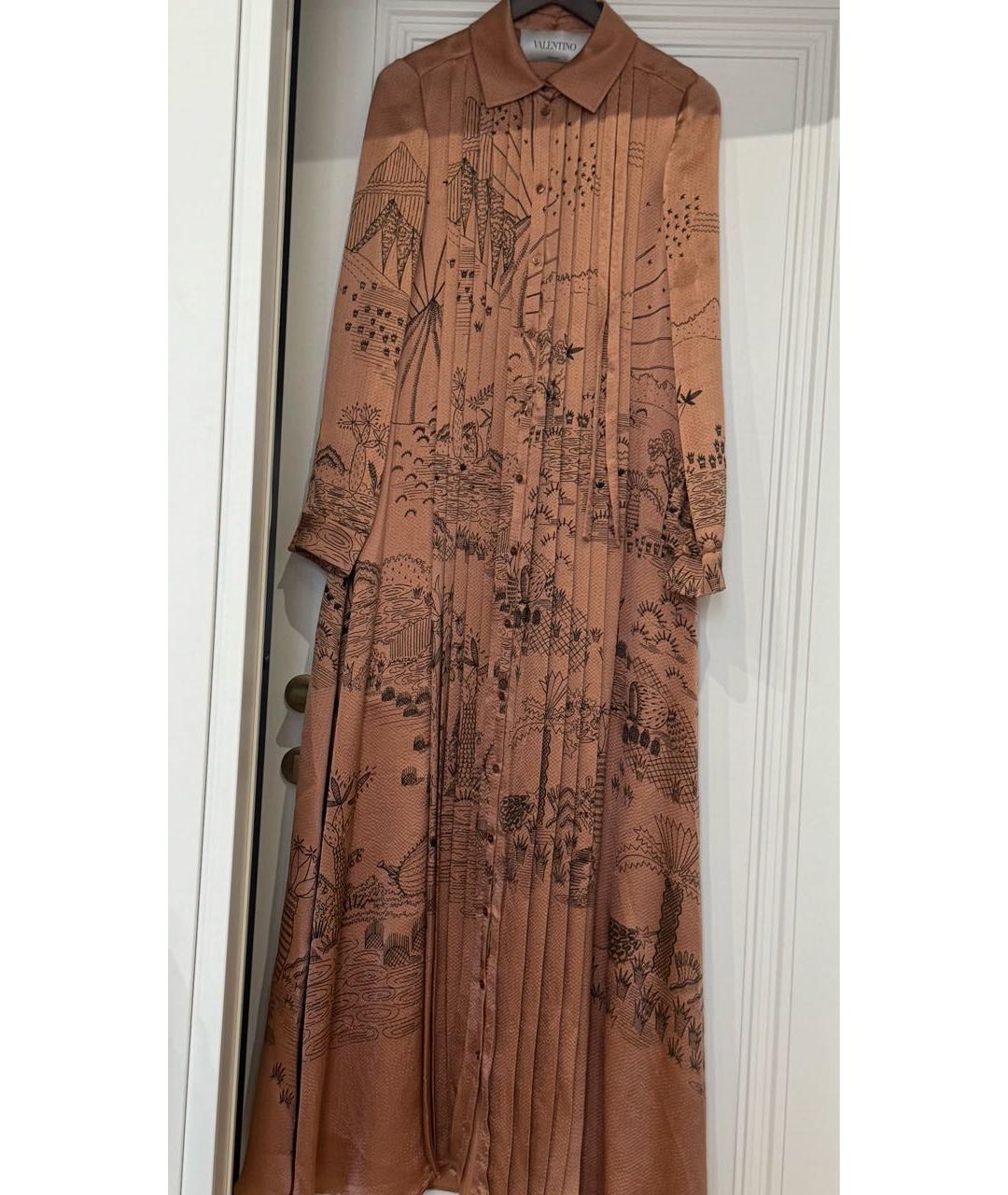 VALENTINO Бежевое вискозное повседневное платье, фото 3