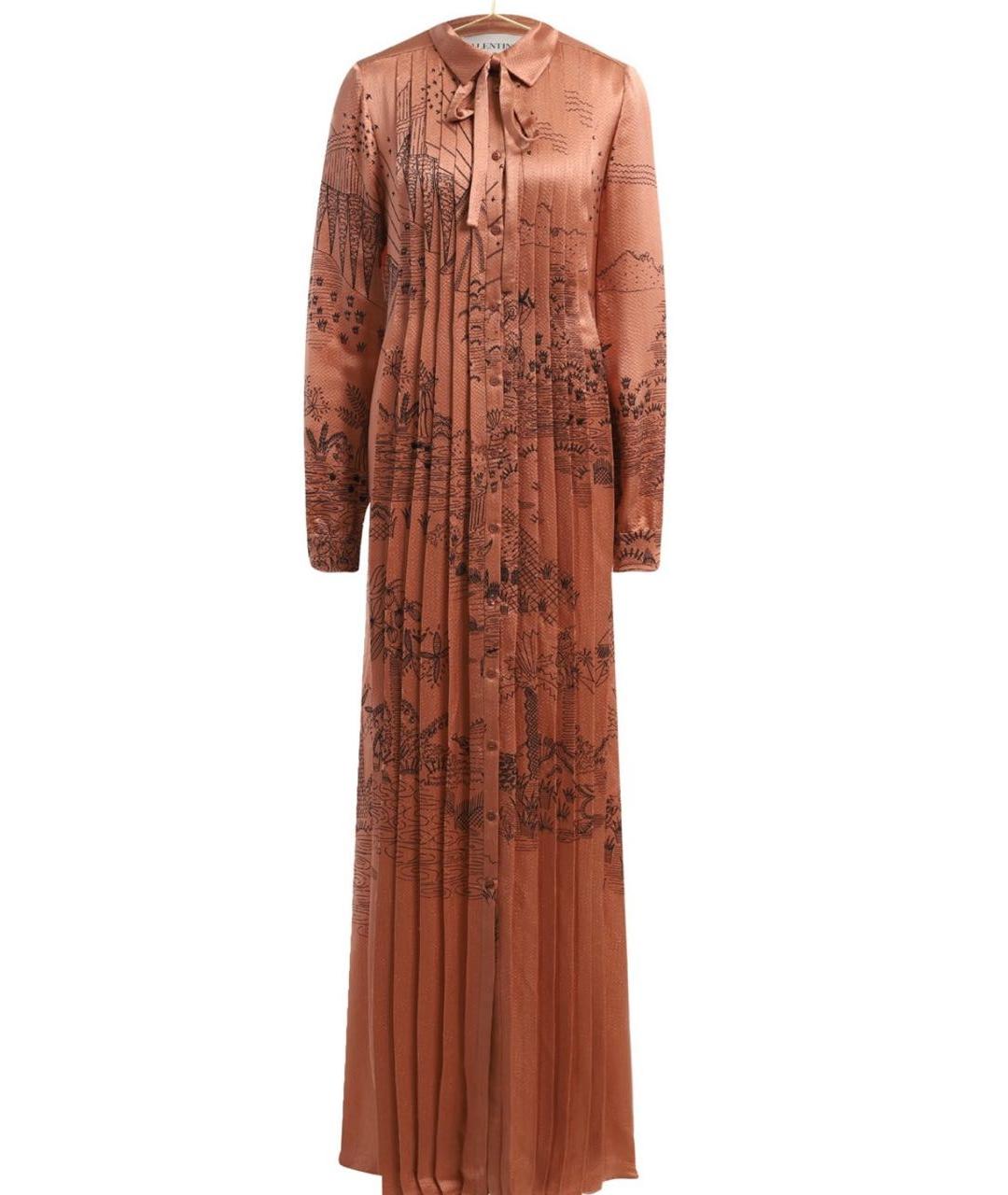 VALENTINO Бежевое вискозное повседневное платье, фото 1