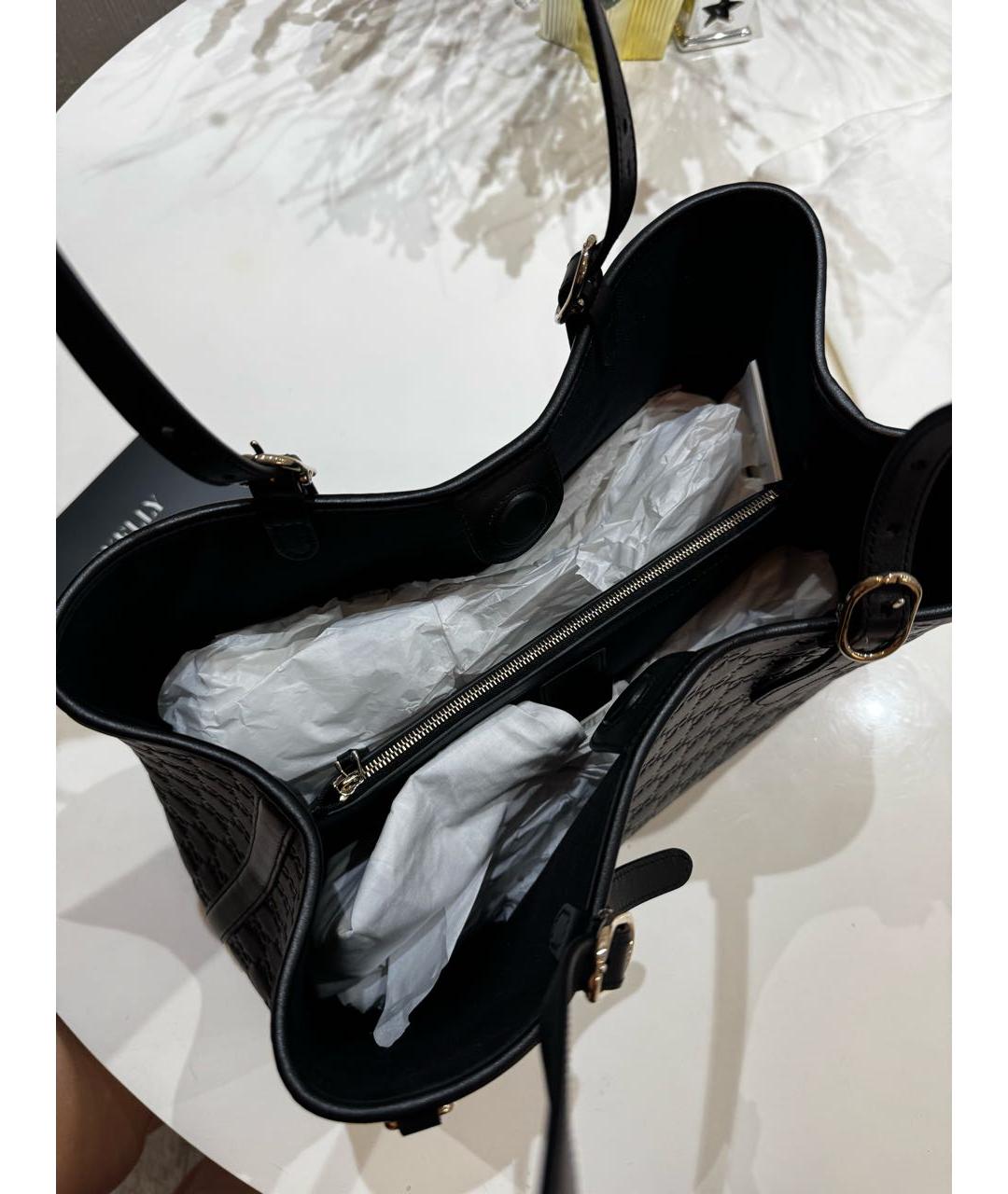 GUCCI Черная кожаная сумка тоут, фото 2