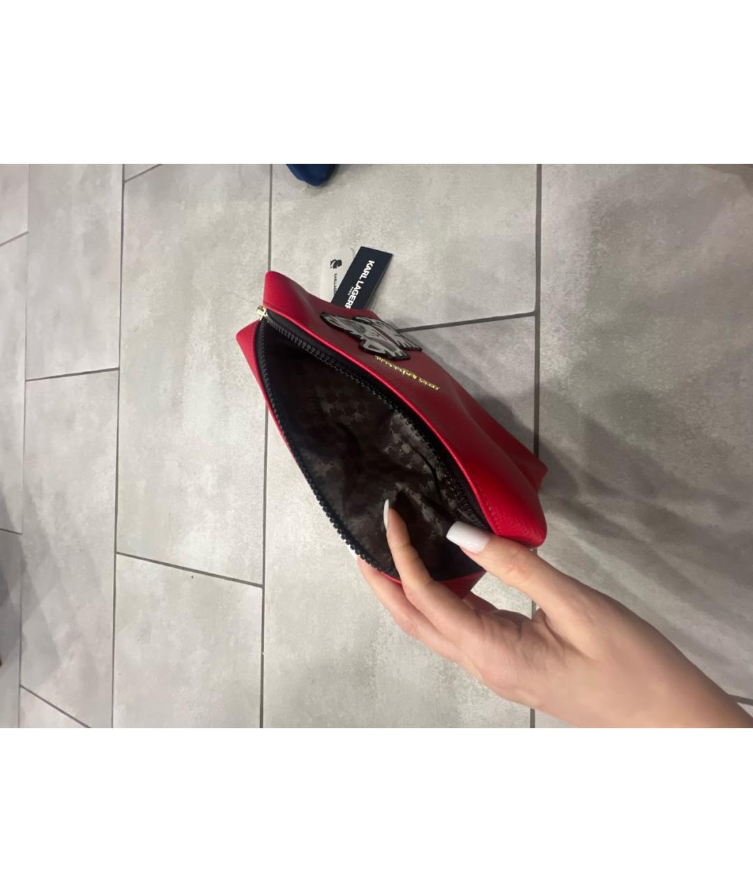 KARL LAGERFELD Черная косметичка из искусственной кожи, фото 4