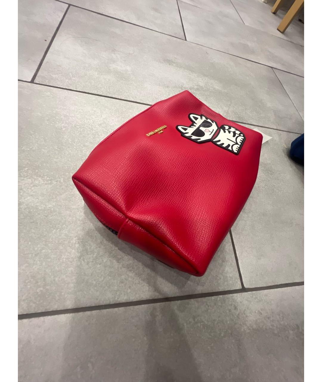 KARL LAGERFELD Черная косметичка из искусственной кожи, фото 2