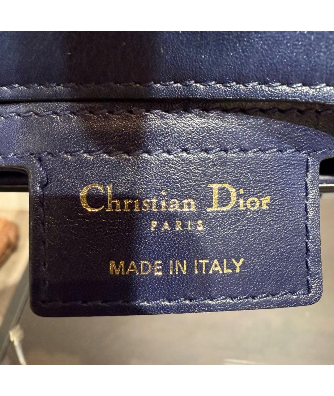 CHRISTIAN DIOR Темно-синяя кожаная сумка через плечо, фото 7