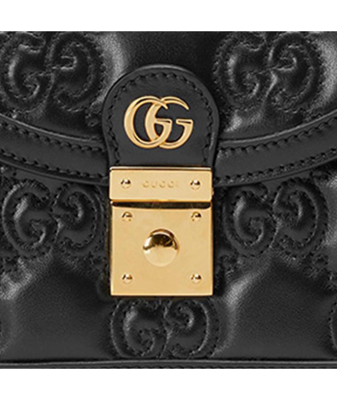 GUCCI Черная кожаная сумка через плечо, фото 9