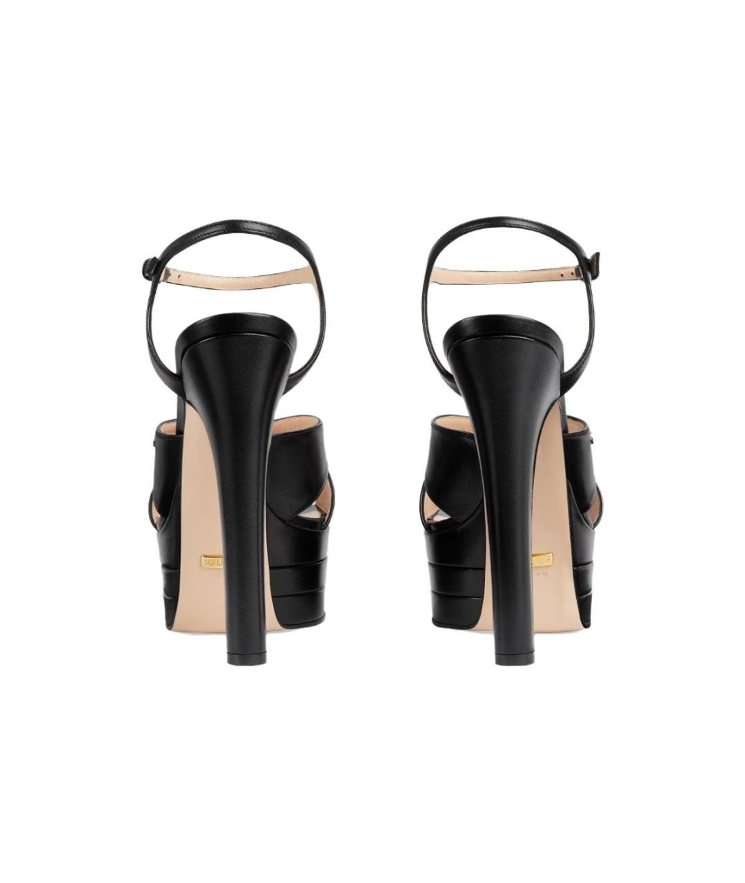 GUCCI Черные кожаные сандалии, фото 4