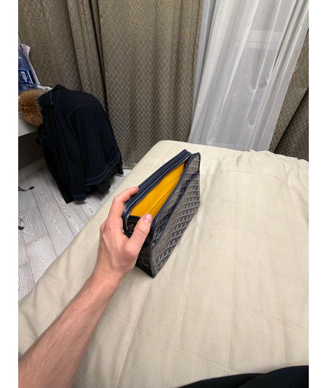 GOYARD Темно-синяя барсетка, фото 2