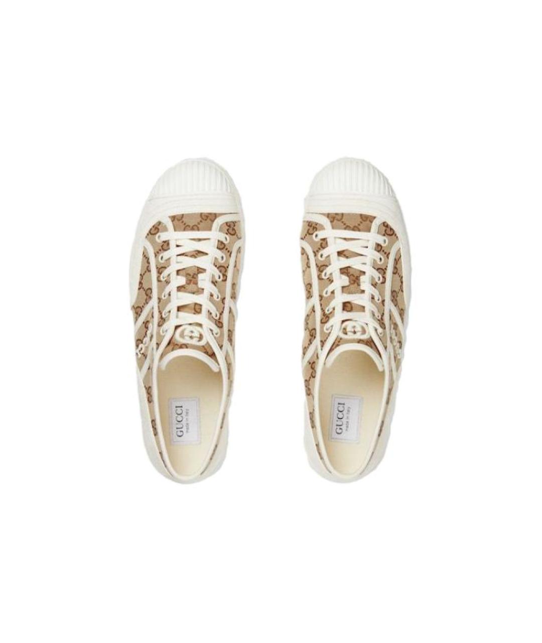 GUCCI Мульти текстильные низкие кроссовки / кеды, фото 4