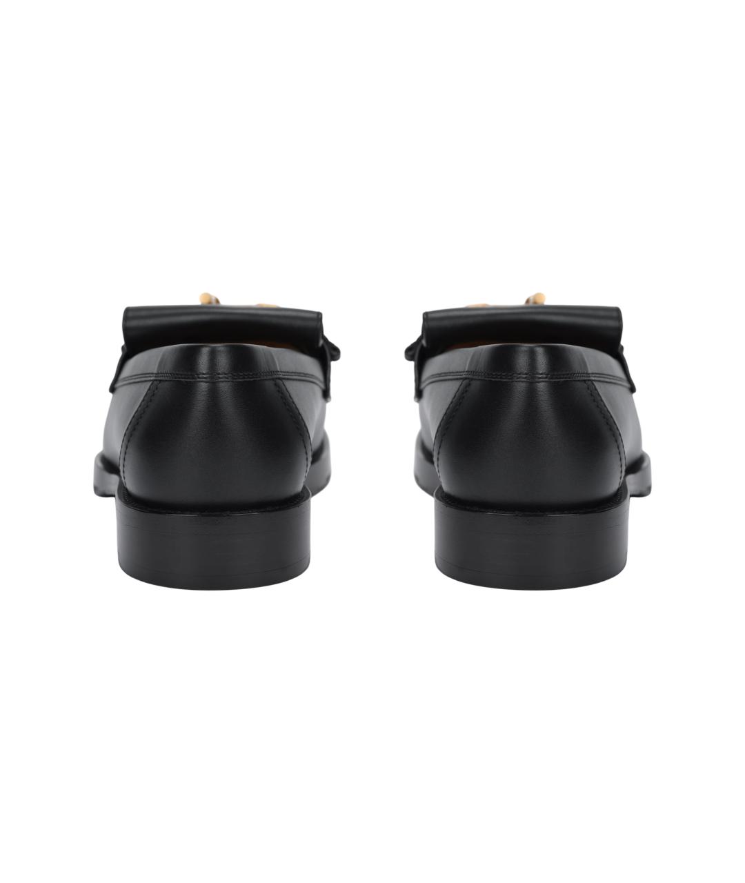 HERMES Черные кожаные лоферы, фото 4