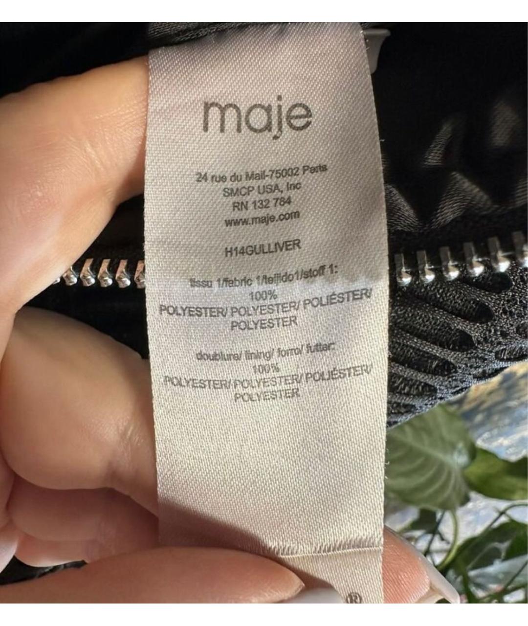 MAJE Черное полиэстеровое коктейльное платье, фото 6