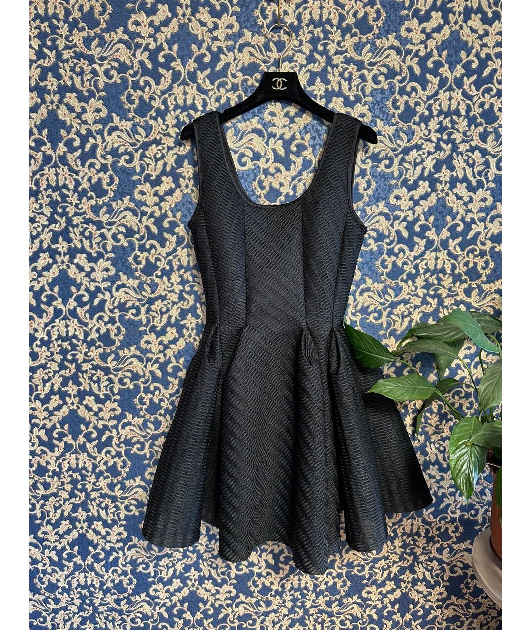 MAJE Черное полиэстеровое коктейльное платье, фото 8