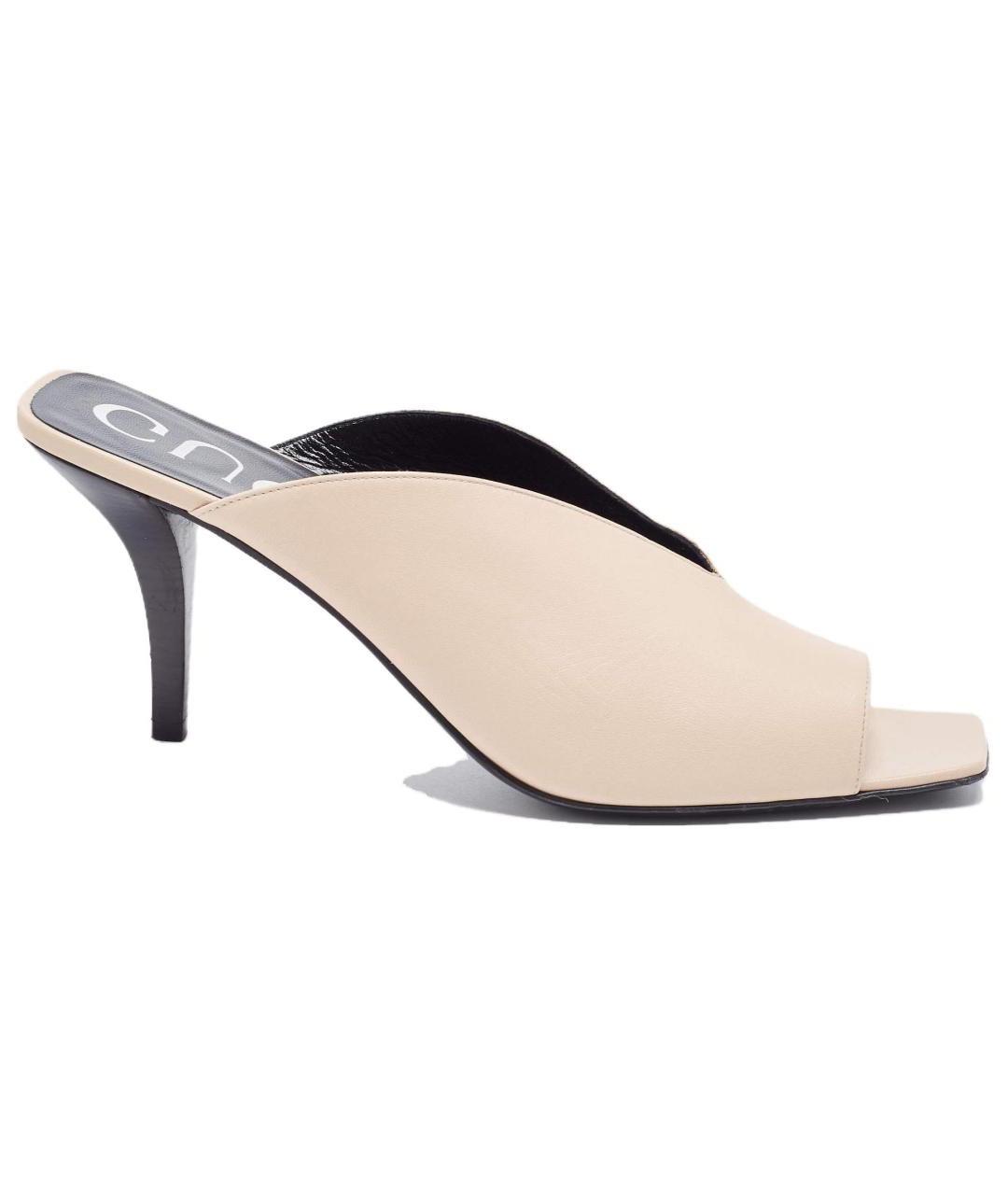 GUCCI Бежевые кожаные мюли, фото 1