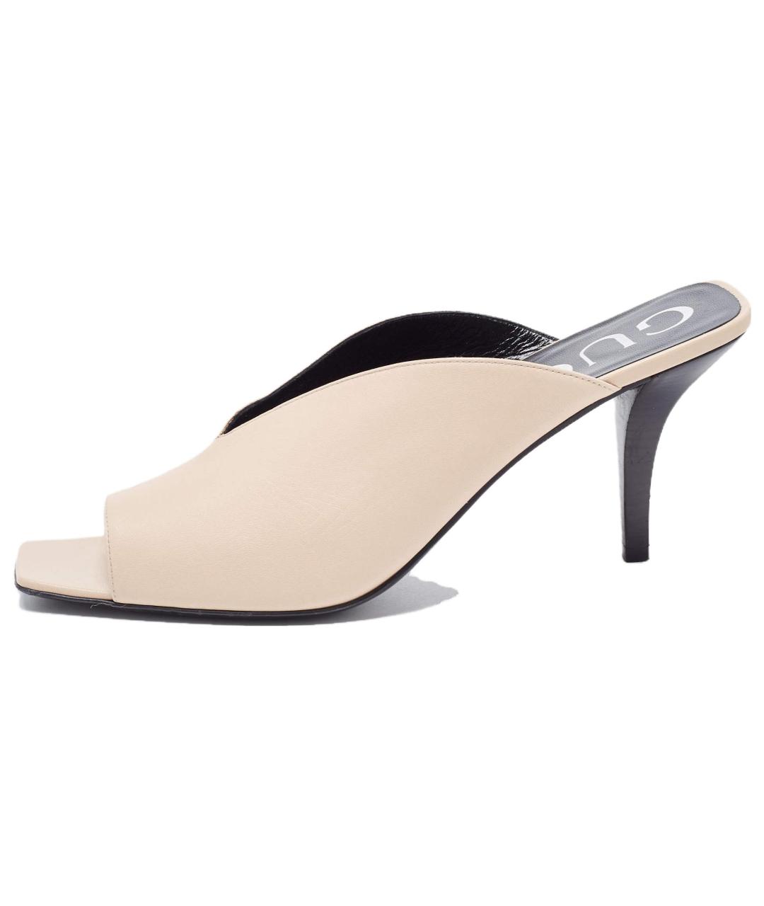 GUCCI Бежевые кожаные мюли, фото 7