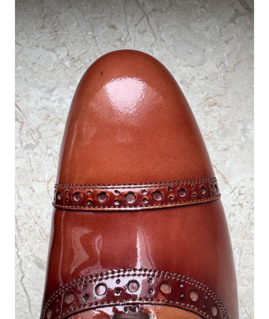 GUCCI Коричневые брогги и оксфорды из лакированной кожи, фото 8
