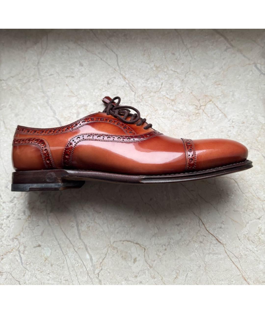 GUCCI Коричневые брогги и оксфорды из лакированной кожи, фото 9