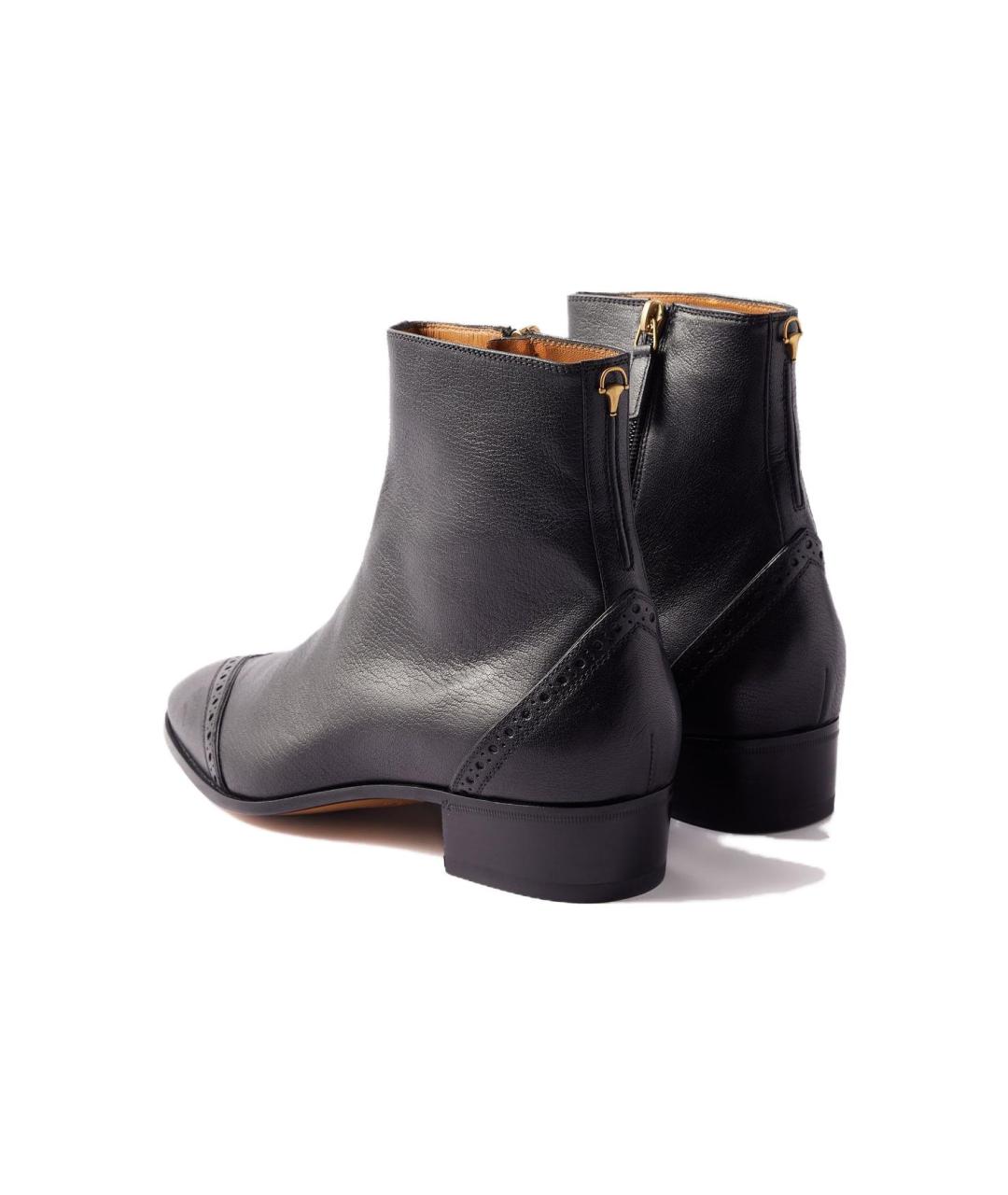 GUCCI Черные кожаные высокие ботинки, фото 3