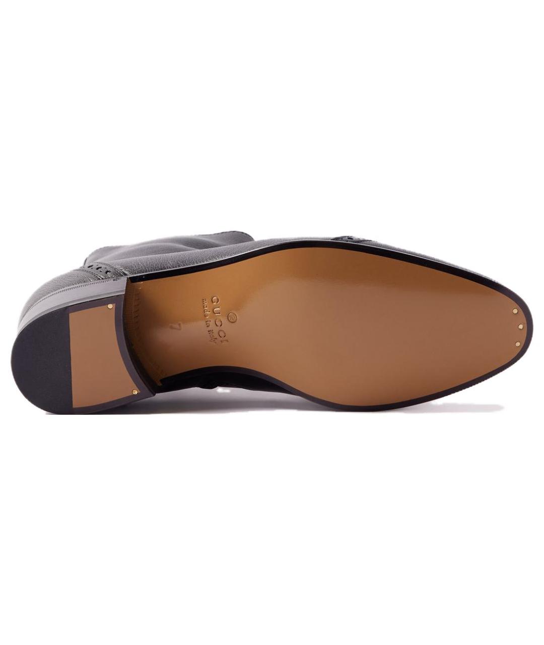 GUCCI Черные кожаные высокие ботинки, фото 4