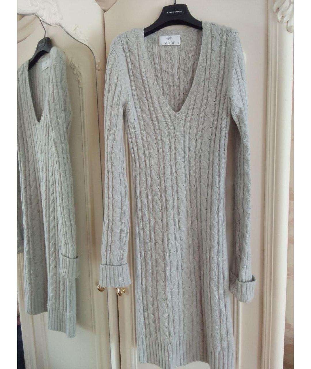ALLUDE Серое кашемировое повседневное платье, фото 7