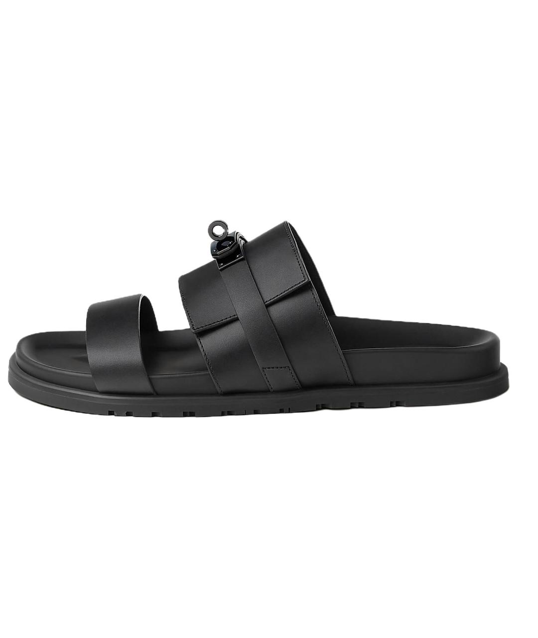 HERMES Черные сандалии, фото 2