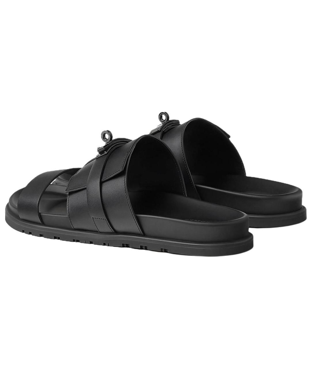 HERMES Черные сандалии, фото 3