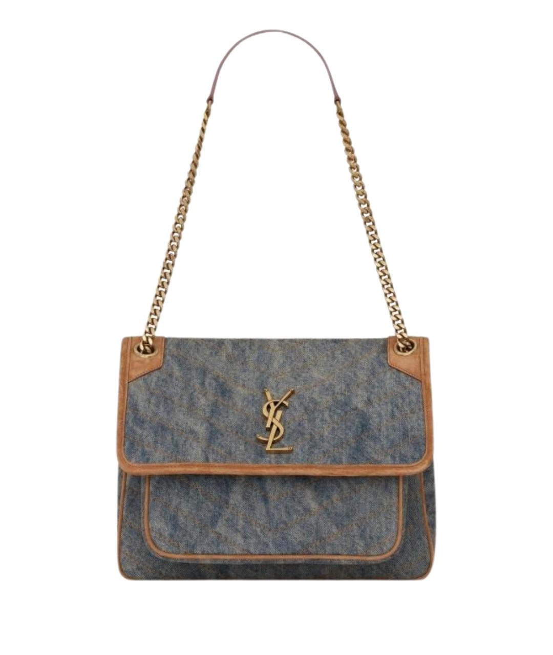 SAINT LAURENT Серая сумка через плечо, фото 1