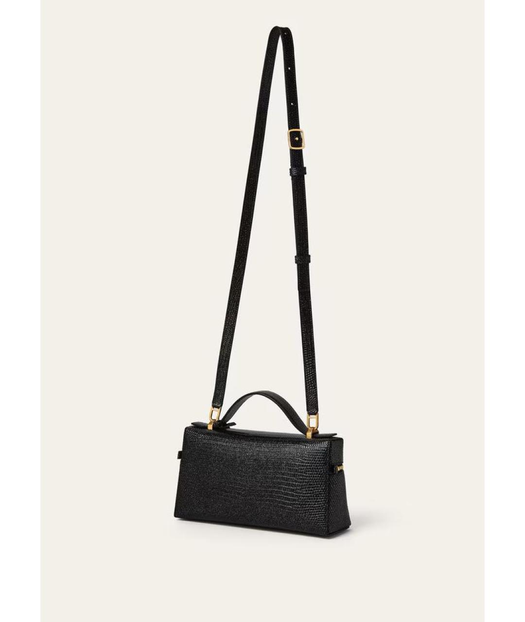 LORO PIANA Черная кожаная сумка через плечо, фото 4