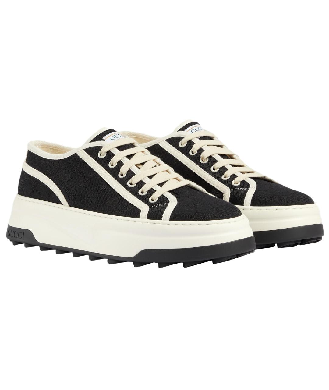 GUCCI Черные низкие кроссовки / кеды, фото 3