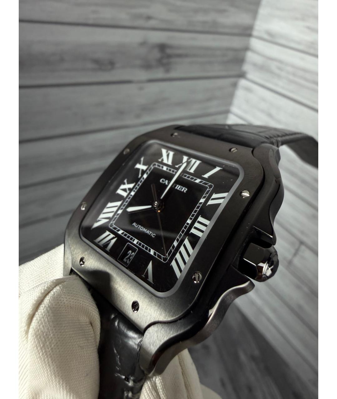 CARTIER Черные часы, фото 4