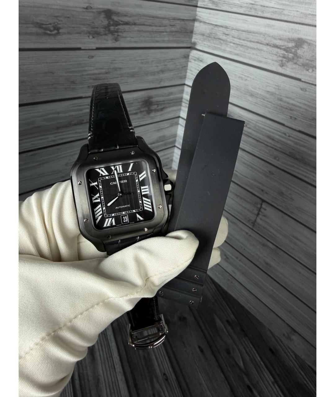 CARTIER Черные часы, фото 2