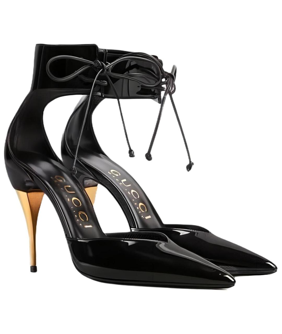 GUCCI Черные кожаные туфли, фото 4