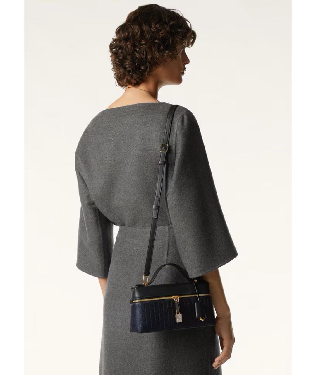 LORO PIANA Темно-синяя шелковая сумка через плечо, фото 3