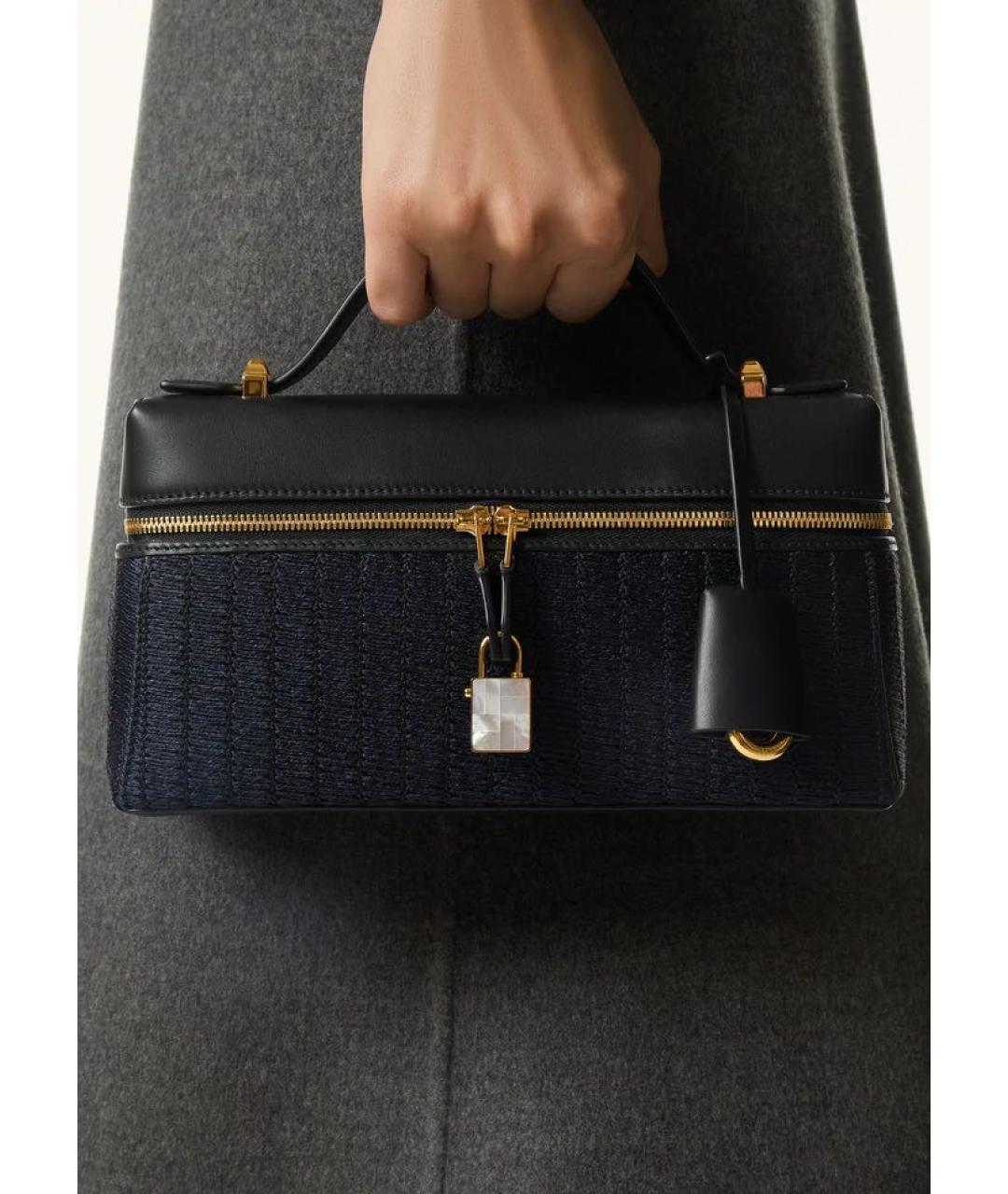 LORO PIANA Темно-синяя шелковая сумка через плечо, фото 2