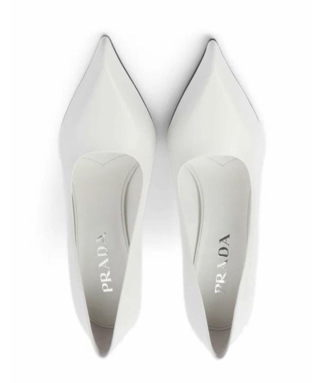 PRADA Белые кожаные туфли, фото 3