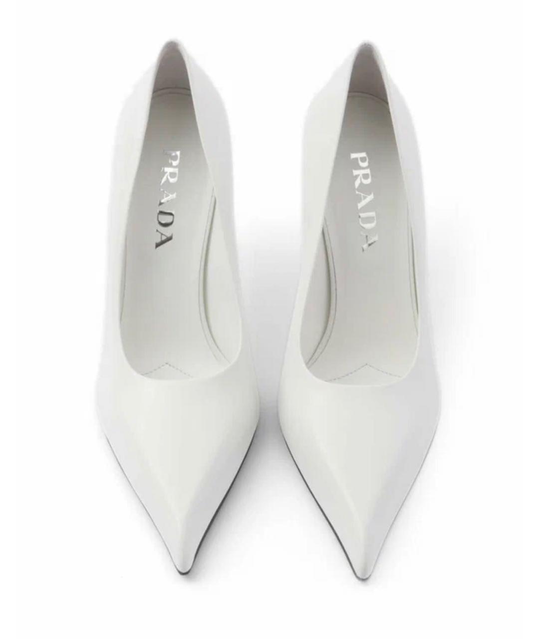 PRADA Белые кожаные туфли, фото 2