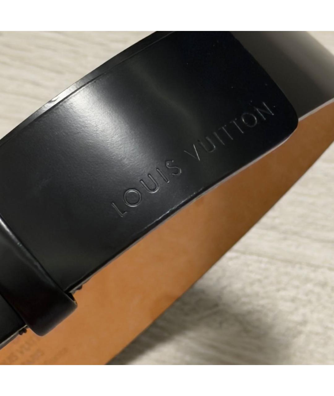 LOUIS VUITTON Черный кожаный ремень, фото 6