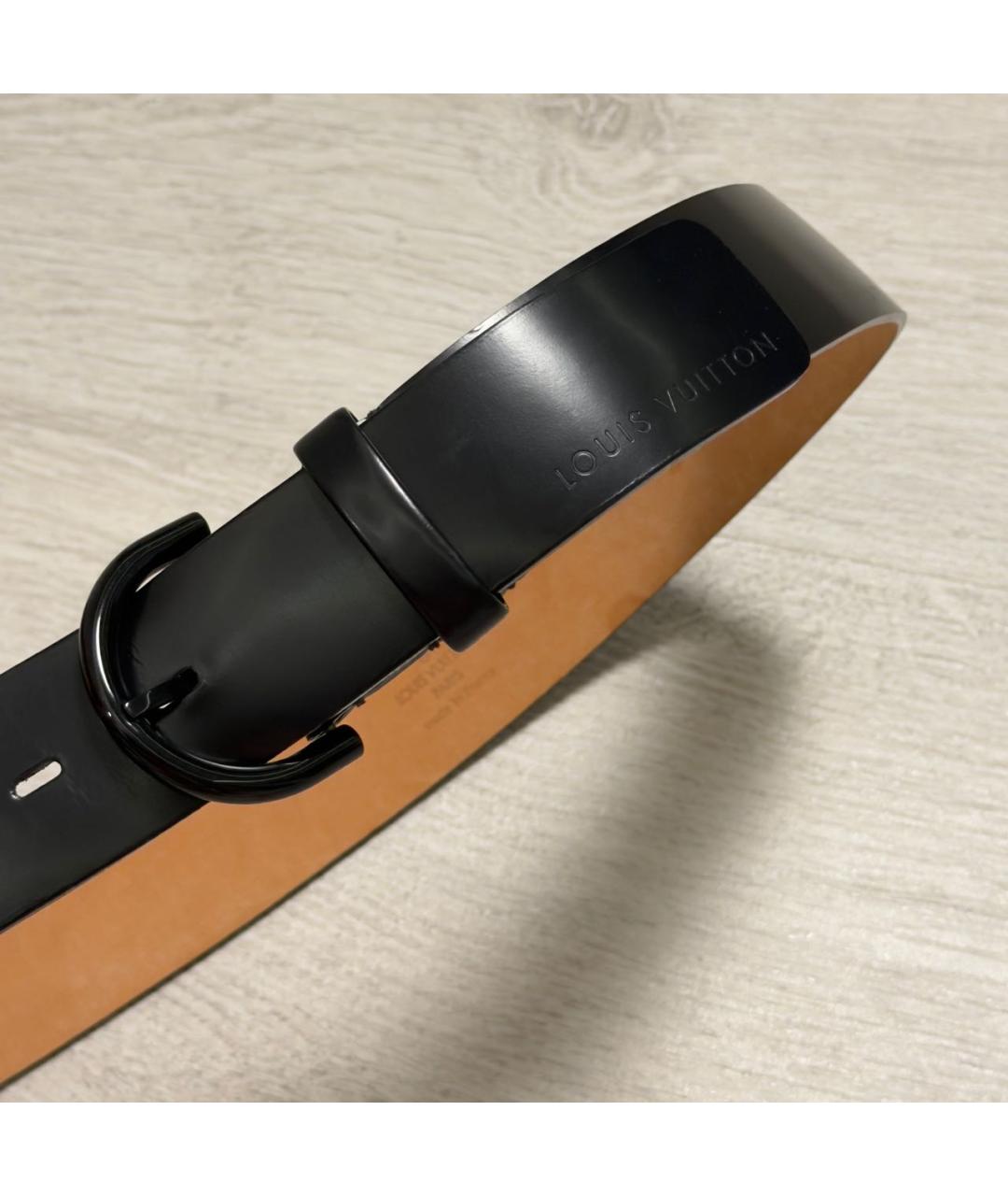 LOUIS VUITTON Черный кожаный ремень, фото 4