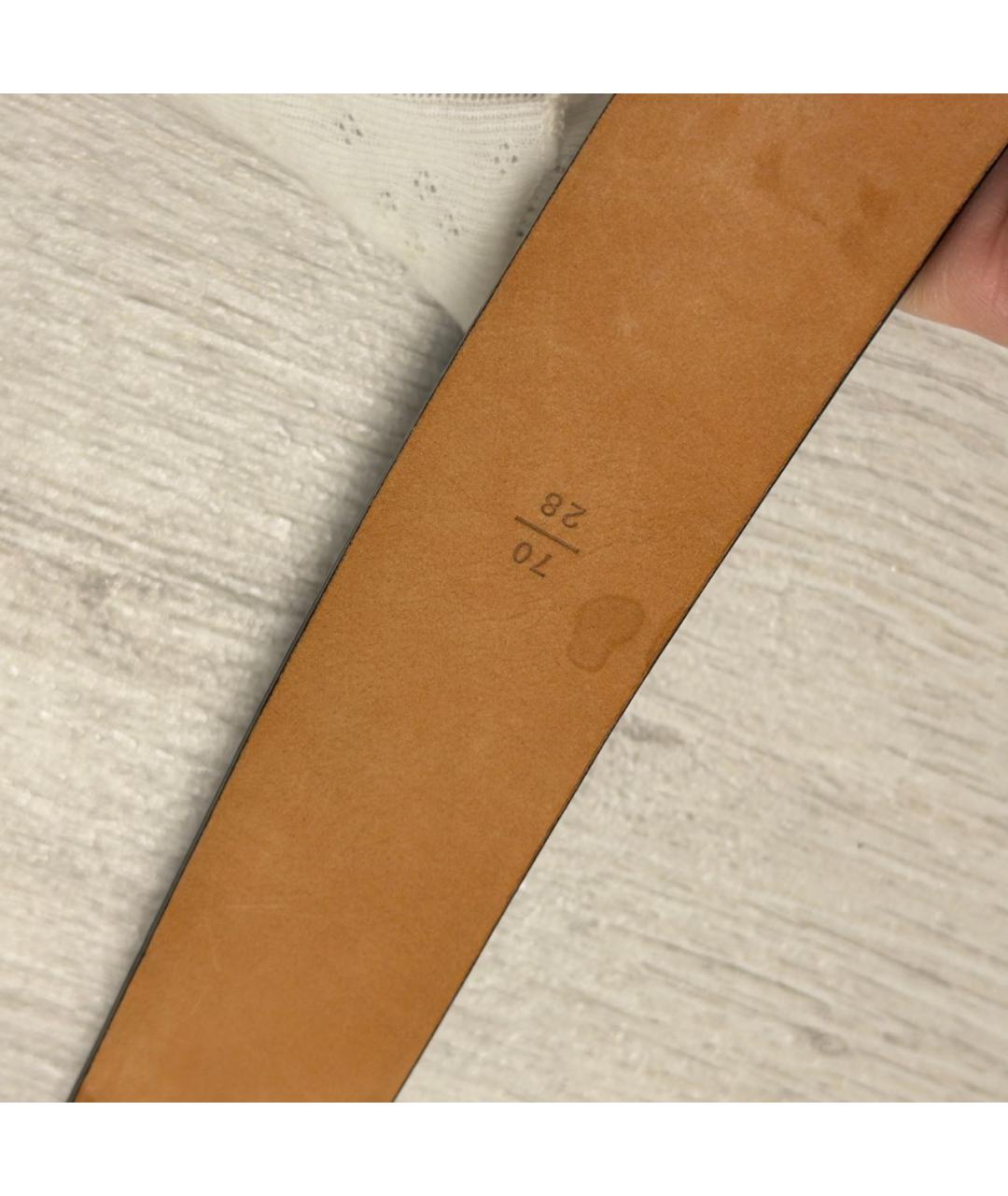 LOUIS VUITTON Черный кожаный ремень, фото 7