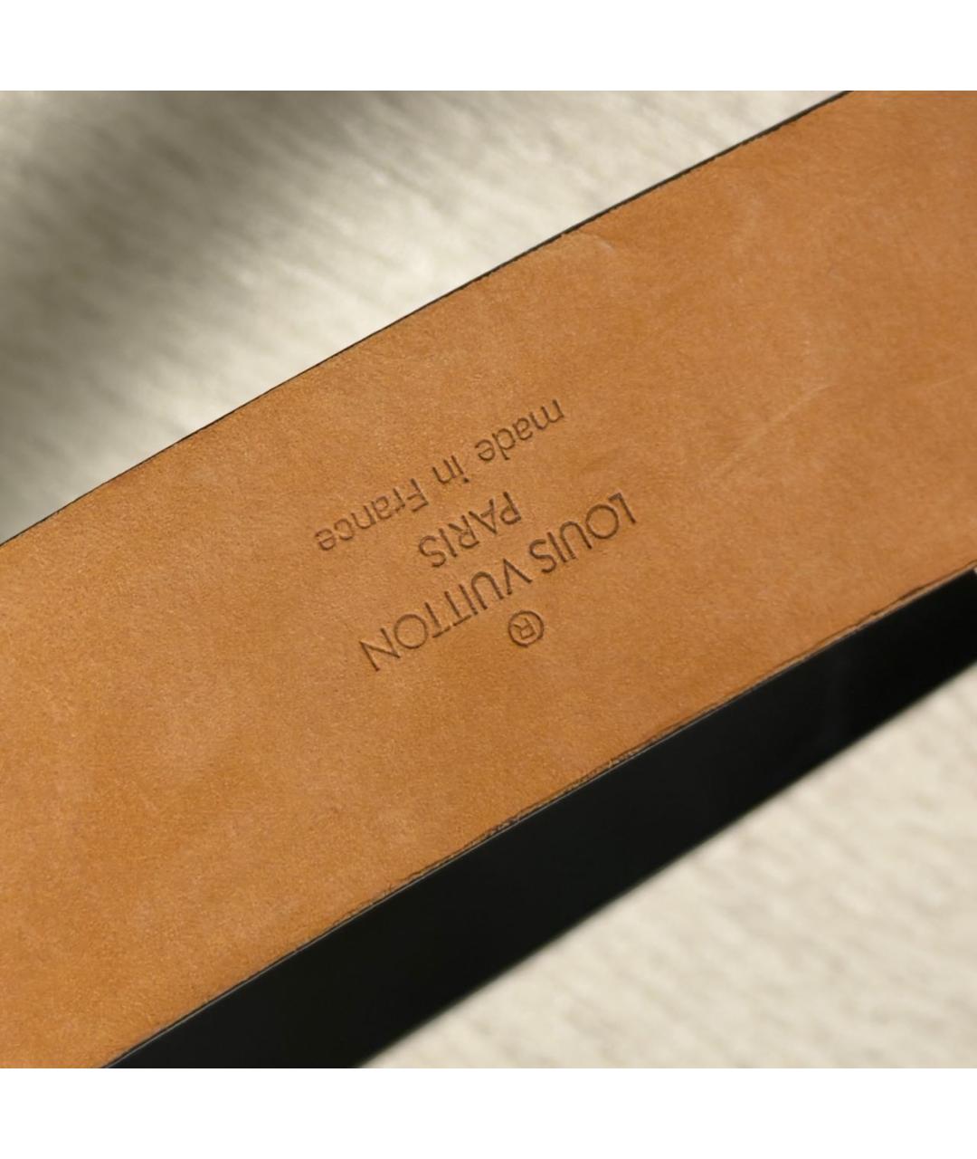 LOUIS VUITTON Черный кожаный ремень, фото 3