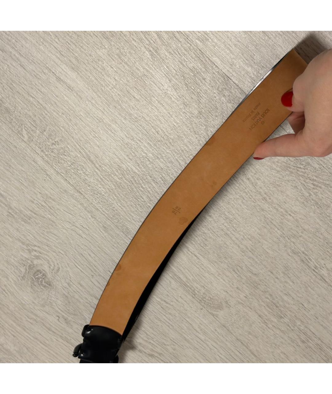 LOUIS VUITTON Черный кожаный ремень, фото 5