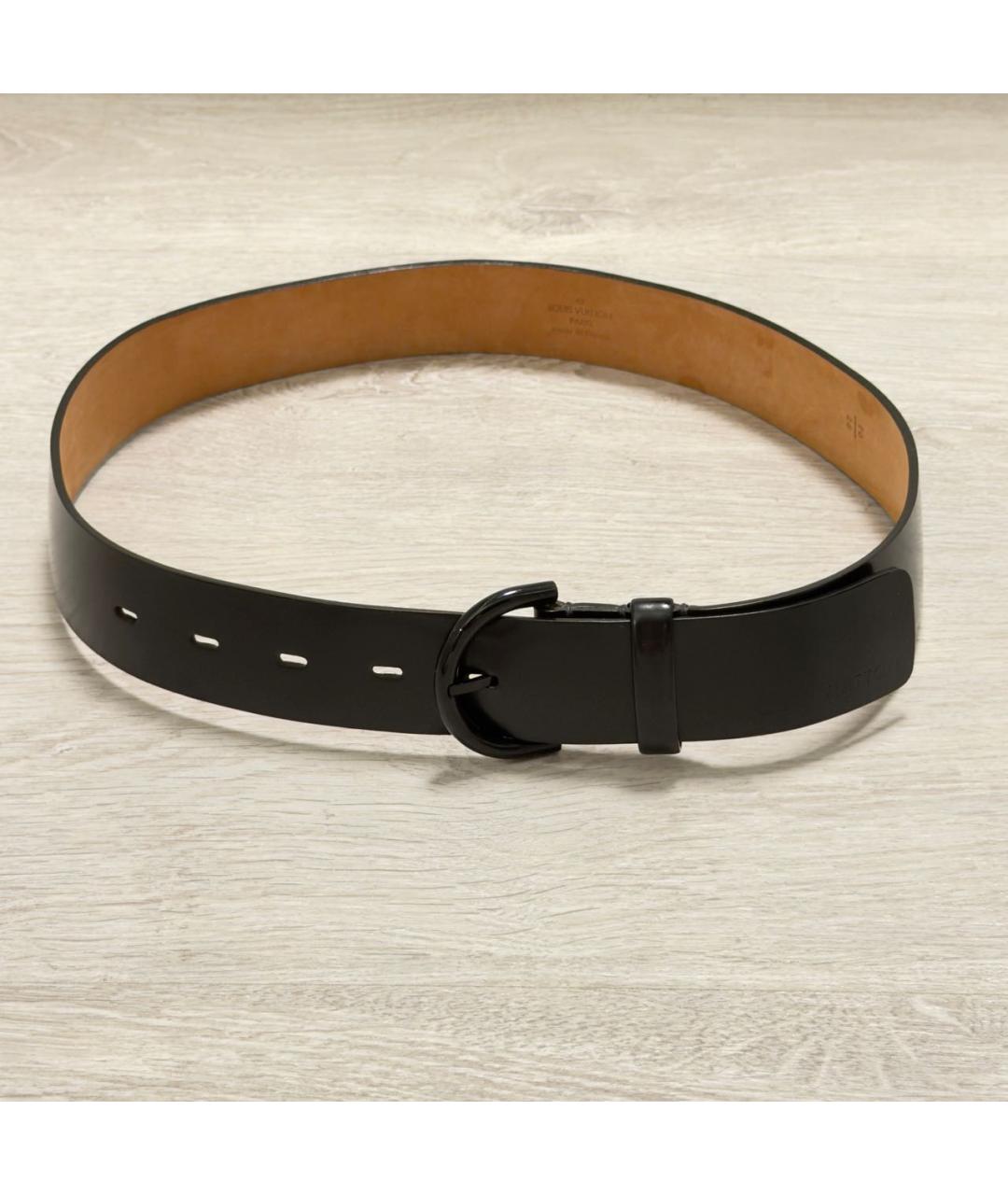 LOUIS VUITTON Черный кожаный ремень, фото 8