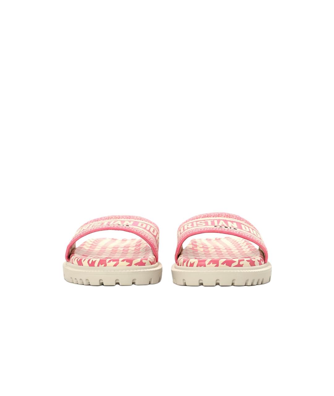 CHRISTIAN DIOR Розовые текстильные сандалии, фото 4