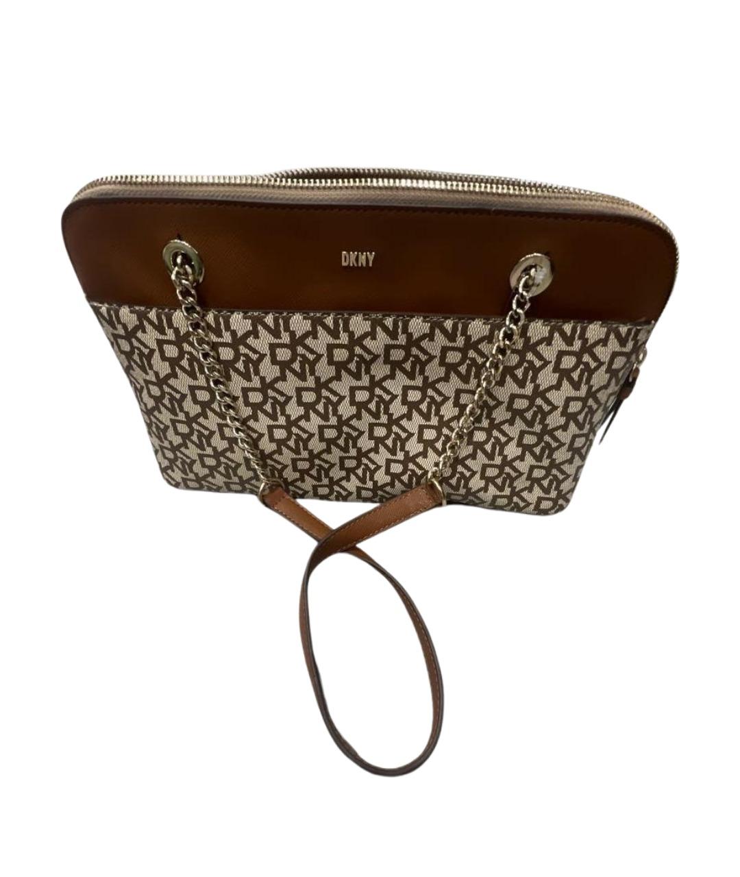 DKNY Бежевая сумка через плечо из искусственной кожи, фото 1