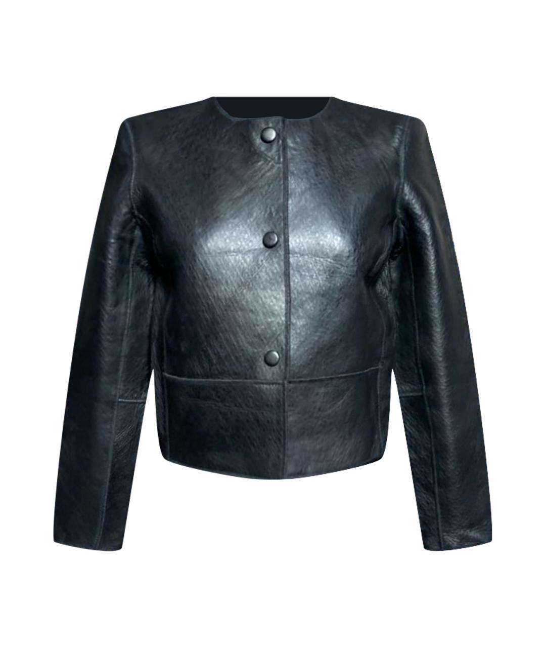 MAJE Черная кожаная куртка, фото 1