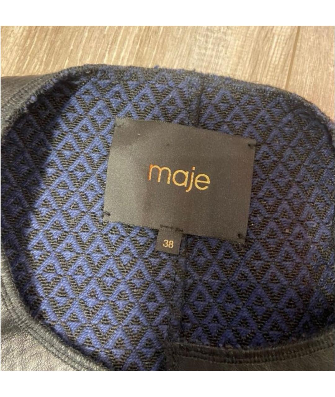 MAJE Черная кожаная куртка, фото 6