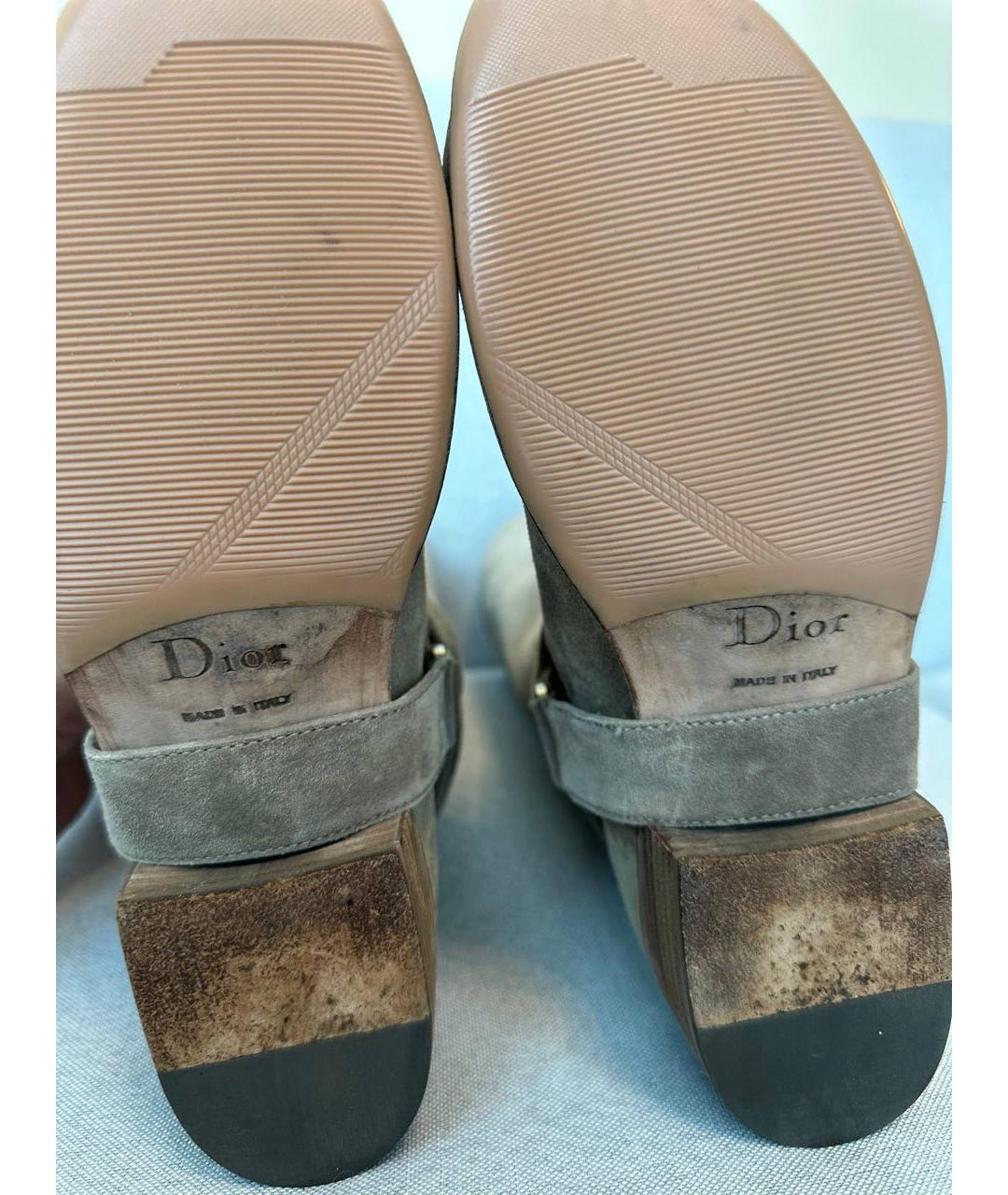 CHRISTIAN DIOR Бежевые замшевые сапоги, фото 6
