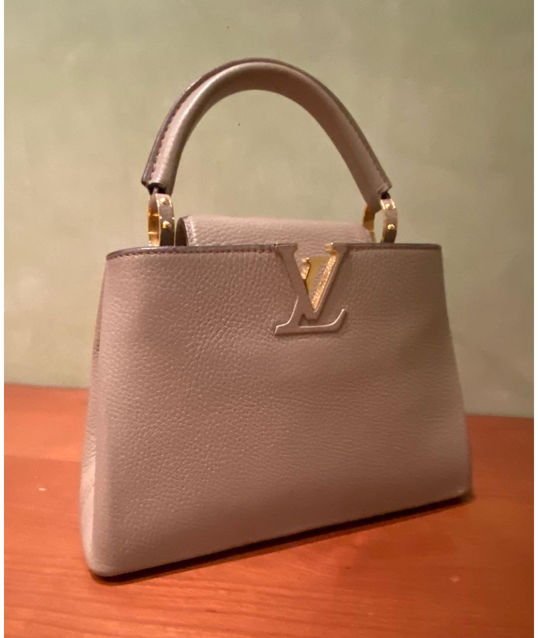 LOUIS VUITTON Бежевая кожаная сумка с короткими ручками, фото 2